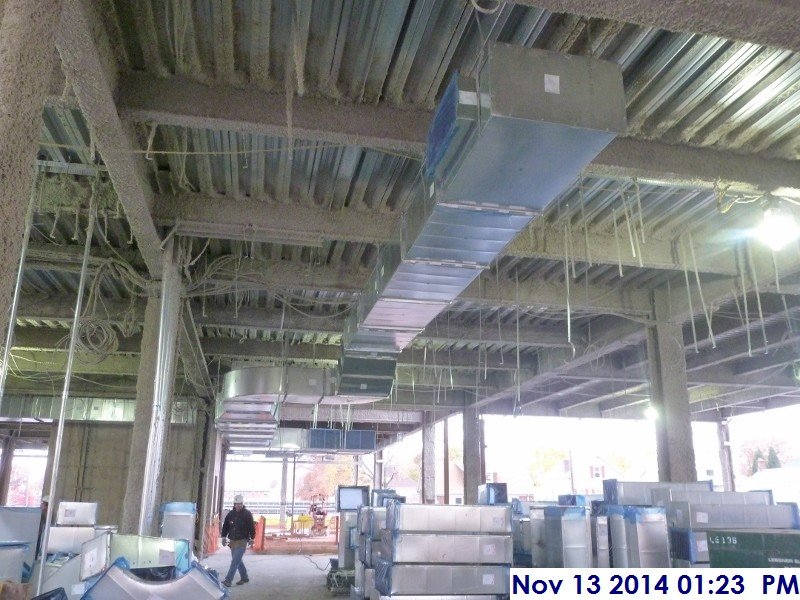 Continued installing duct work at the 2nd floor Facing West